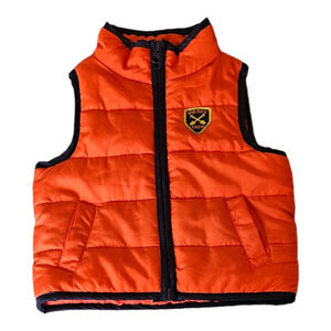 Kids Headquarters Size 6-9M Orange Sleeveless Full Zip Closure Jacket